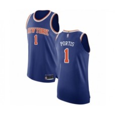 Men's New York Knicks #1 Bobby Portis Authentic Royal Blue Basketball Stitched Jersey - Icon Edition