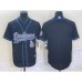 Men's Los Angeles Dodgers Black Blank Cool Base Stitched Baseball Jersey1