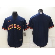 Men's Houston Astros Blank Navy Blue Rainbow Stitched MLB Cool Base Nike Jersey