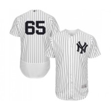 Men's New York Yankees #65 James Paxton White Home Flex Base Authentic Collection Baseball Jersey