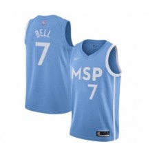 Men's Minnesota Timberwolves #7 Jordan Bell Swingman Blue Basketball Stitched Jersey - 2019 20 City Edition