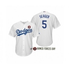 Men's 2019 Armed Forces Day Corey Seager #5 Los Angeles Dodgers White Stitched Jersey