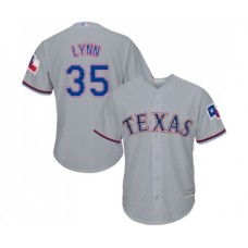 Men's Texas Rangers #35 Lance Lynn Replica Grey Road Cool Base Baseball Jersey