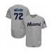 Men's Miami Marlins #72 Kyle Keller Grey Road Flex Base Authentic Collection Baseball Player Stitched Jersey