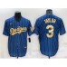 Men's Los Angeles Dodgers #3 Chris Taylor Navy Blue Gold Pinstripe Stitched MLB Cool Base Nike Jersey