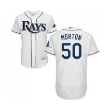 Men's Tampa Bay Rays #50 Charlie Morton Home White Home Flex Base Authentic Collection Baseball Jersey