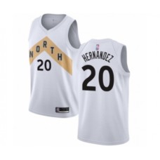 Men's Toronto Raptors #20 Dewan Hernandez Authentic White Basketball Stitched Jersey - City Edition