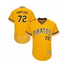 Men's Pittsburgh Pirates #72 Geoff Hartlieb Gold Alternate Flex Base Authentic Collection Baseball Player Stitched Jersey