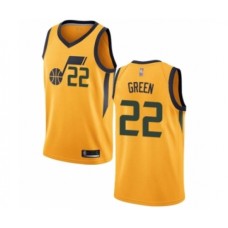 Men's Utah Jazz #22 Jeff Green Authentic Gold Basketball Jersey Statement Edition