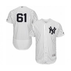 Men's New York Yankees #61 Ben Heller White Home Flex Base Authentic Collection Baseball Player Stitched Jersey