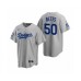 Men's Los Angeles Dodgers #50 Mookie Betts Gray 2020 World Series Champions Replica Stitched Jersey