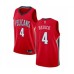 Men's New Orleans Pelicans #4 JJ Redick Authentic Red Basketball Jersey Statement Edition