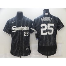 Men's White Sox Southside #25 Jim Abbott Black City Connect Authentic Stitched Jersey