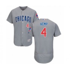 Men's Chicago Cubs #4 Tony Kemp Grey Road Flex Base Authentic Collection Baseball Player Stitched Jersey