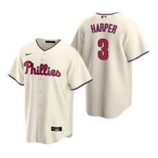 Men's Nike Philadelphia Phillies #3 Bryce Harper Cream Alternate Stitched Baseball Jersey