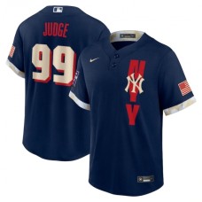 Men's New York Yankees #99 Aaron Judge Nike Navy 2021 MLB All-Star Game Replica Player Stitched Jersey