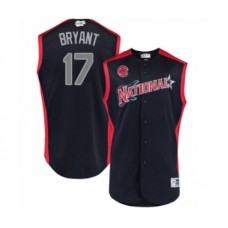 Men's Chicago Cubs #17 Kris Bryant Authentic Navy Blue National League 2019 Baseball All-Star Jersey