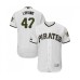 Men's Pittsburgh Pirates #47 Francisco Liriano White Alternate Authentic Collection Flex Base Baseball Jersey