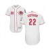 Men's Cincinnati Reds #22 Derek Dietrich White Home Flex Base Authentic Collection Baseball Jersey