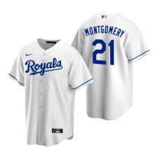 Men's Nike Kansas City Royals #21 Mike Montgomery White Home Stitched Baseball Jersey