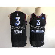 Men's Philadelphia 76ers #3 Dana Barros Nike Black 2020-21 Swingman Stitched Jersey