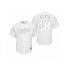 Men's Los Angeles Dodgers #18 Kenta Maeda Maeken White 2019 Players Weekend Replica Stitched Jersey