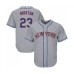 Men's New York Mets #23 Keon Broxton Replica Grey Road Cool Base Baseball Jersey