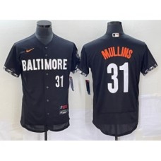 Men's Baltimore Orioles #31 Cedric Mullins Number Black 2023 City Connect Flex Base Stitched Jersey 1