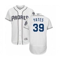 Men's San Diego Padres #39 Kirby Yates White Home Flex Base Authentic Collection Baseball Jersey