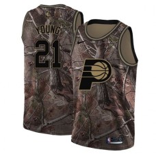 Men's Nike Indiana Pacers #21 Thaddeus Young Swingman Camo Realtree Collection NBA Jersey