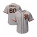 Men's San Francisco Giants #60 Wandy Peralta Grey Alternate Flex Base Authentic Collection Baseball Player Stitched Jersey