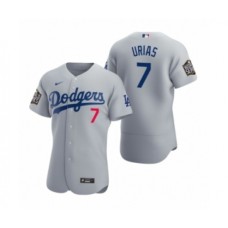 Men's Los Angeles Dodgers #7 Julio Urias Nike Gray 2020 World Series Authentic Stitched Jersey