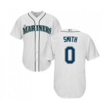 Men's Seattle Mariners #0 Mallex Smith Replica White Home Cool Base Baseball Jersey