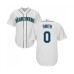 Men's Seattle Mariners #0 Mallex Smith Replica White Home Cool Base Baseball Jersey