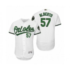 Men's Orioles #57 Hanser Alberto White Turn Back the Clock Earth Day Throwback Stitched Jersey