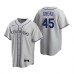 Men's Nike Colorado Rockies #45 Scott Oberg Gray Road Stitched Baseball Jersey