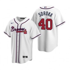 Men's Nike Atlanta Braves #40 Mike Soroka White Home Stitched Baseball Jersey