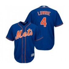 Men's New York Mets #4 Jed Lowrie Replica Royal Blue Alternate Home Cool Base Baseball Jersey