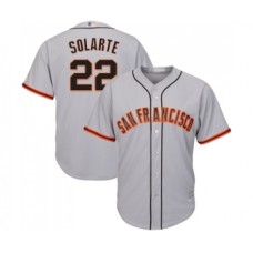 Men's San Francisco Giants #22 Yangervis Solarte Replica Grey Road Cool Base Baseball Jersey