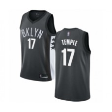 Men's Brooklyn Nets #17 Garrett Temple Authentic Gray Basketball Jersey Statement Edition