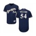 Men's Milwaukee Brewers #54 Taylor Williams Navy Blue Alternate Flex Base Authentic Collection Baseball Player Stitched Jersey