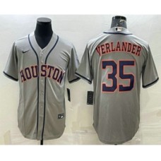 Men's Houston Astros #35 Justin Verlander Grey Stitched MLB Cool Base Nike Jersey