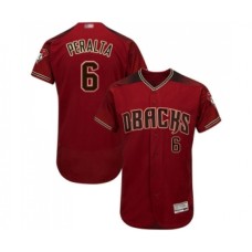 Men's Arizona Diamondbacks #6 David Peralta Red Alternate Authentic Collection Flex Base Baseball Jersey