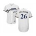 Men's Milwaukee Brewers #26 Jacob Nottingham White Alternate Flex Base Authentic Collection Baseball Player Stitched Jersey