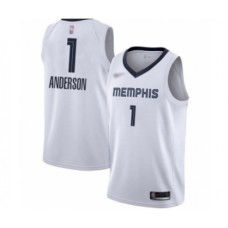 Men's Memphis Grizzlies #1 Kyle Anderson Authentic White Finished Basketball Stitched Jersey - Association Edition