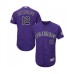 Men's Colorado Rockies #12 Mark Reynolds Purple Alternate Flex Base Authentic Collection Baseball Jersey