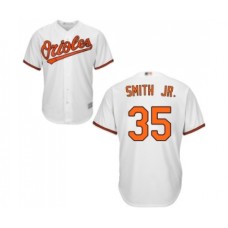 Men's Baltimore Orioles #35 Dwight Smith Jr. Replica White Home Cool Base Baseball Jersey