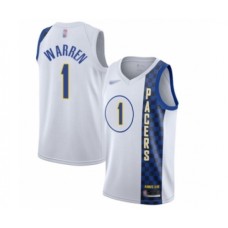 Men's Indiana Pacers #1 T.J. Warren Swingman White Basketball Stitched Jersey - 2019-20 City Edition