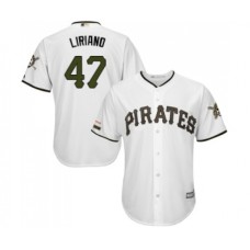 Men's Pittsburgh Pirates #47 Francisco Liriano Replica White Alternate Cool Base Baseball Jersey