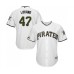 Men's Pittsburgh Pirates #47 Francisco Liriano Replica White Alternate Cool Base Baseball Jersey